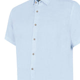 Camisa de Lino Orgánico M/C H Azul Hombre 3