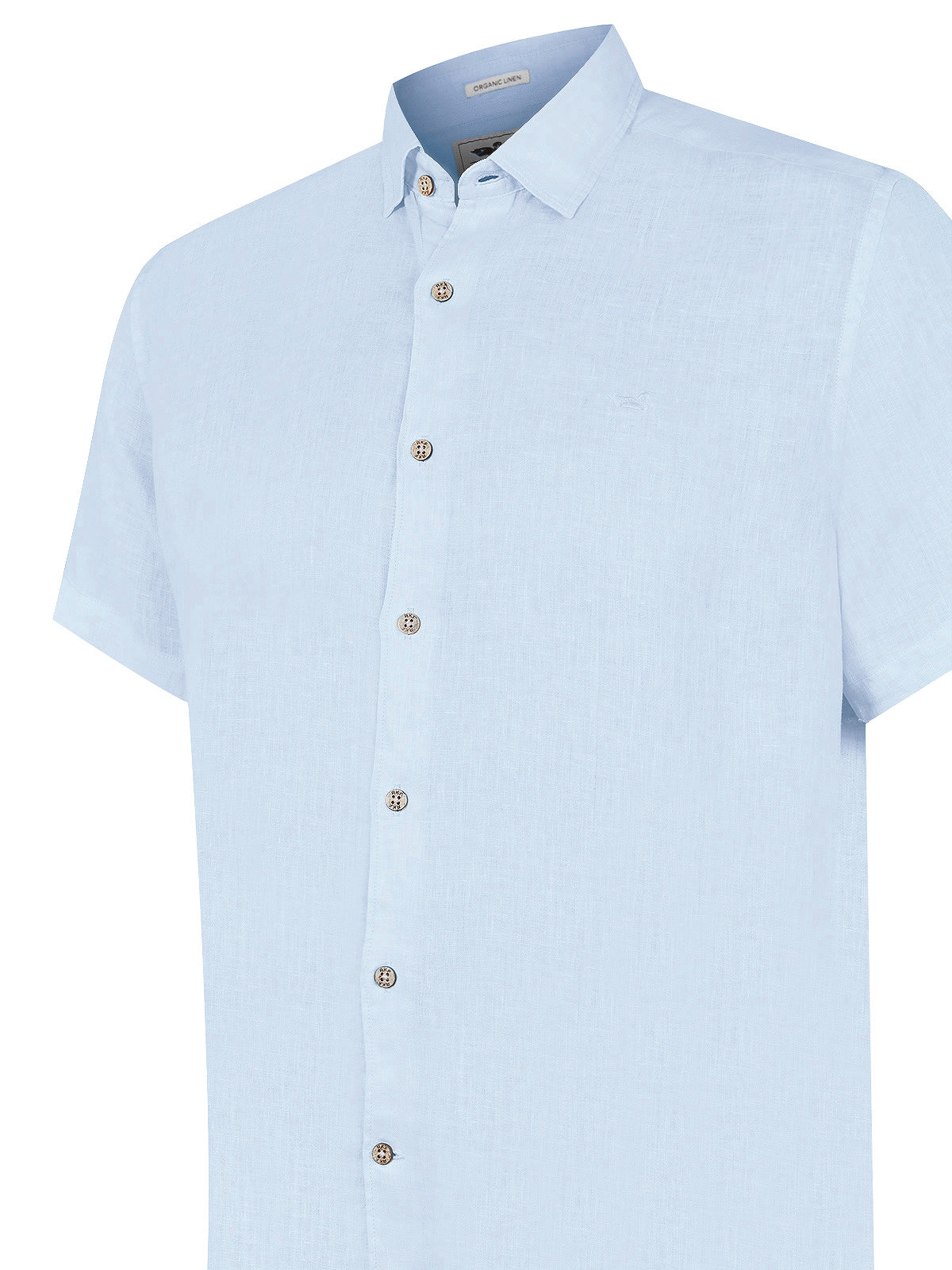 Camisa de Lino Orgánico M/C H Azul Hombre 3