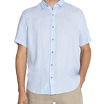 Camisa de Lino Orgánico M/C H Azul Hombre 4