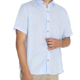 Camisa de Lino Orgánico M/C H Azul Hombre 5