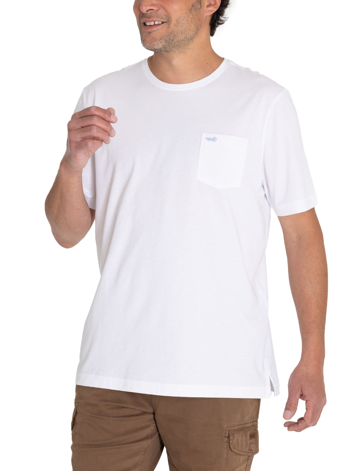 Camiseta M/C H Basic White Hombre 4