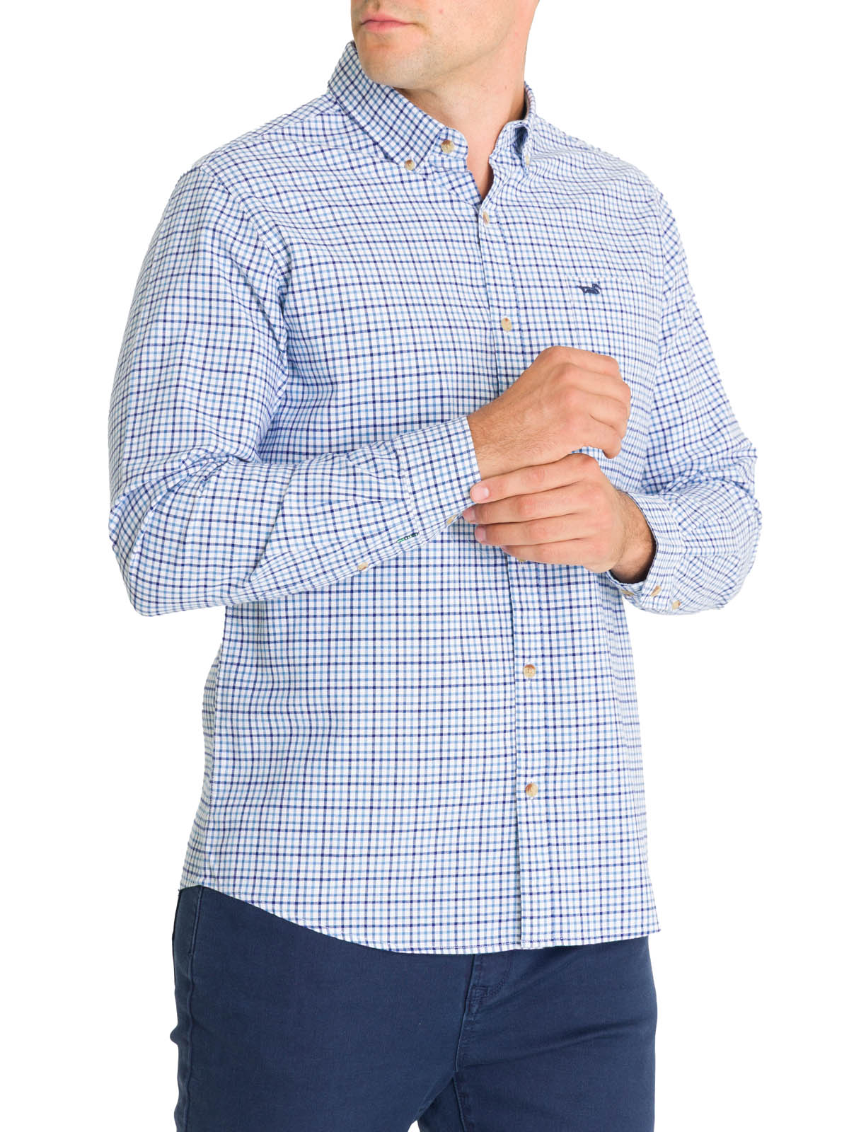 Camisa M/L H Viyella But Square Denim Hombre 5