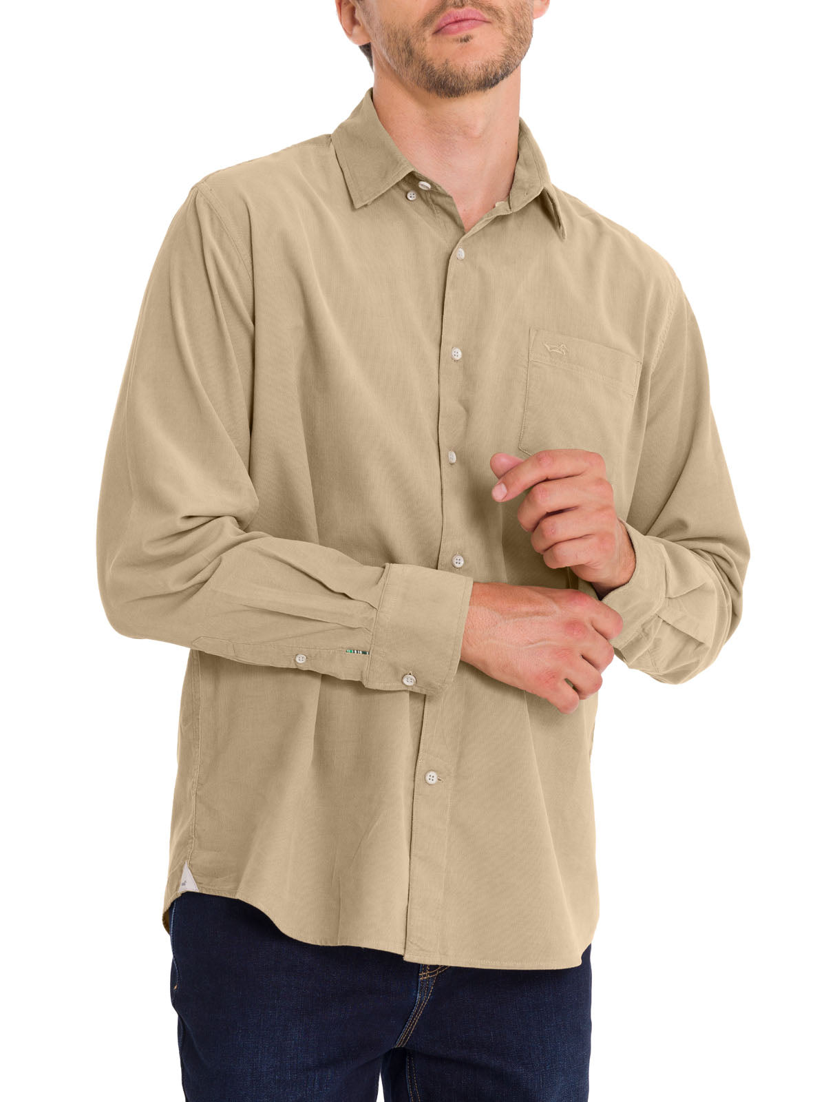 Camisa M/L H Corduroy Safari Hombre 4