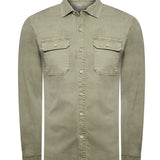 Camisa M/L H Denim Gris Hombre 1