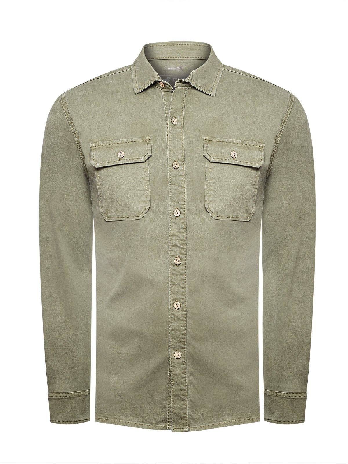 Camisa M/L H Denim Gris Hombre 1