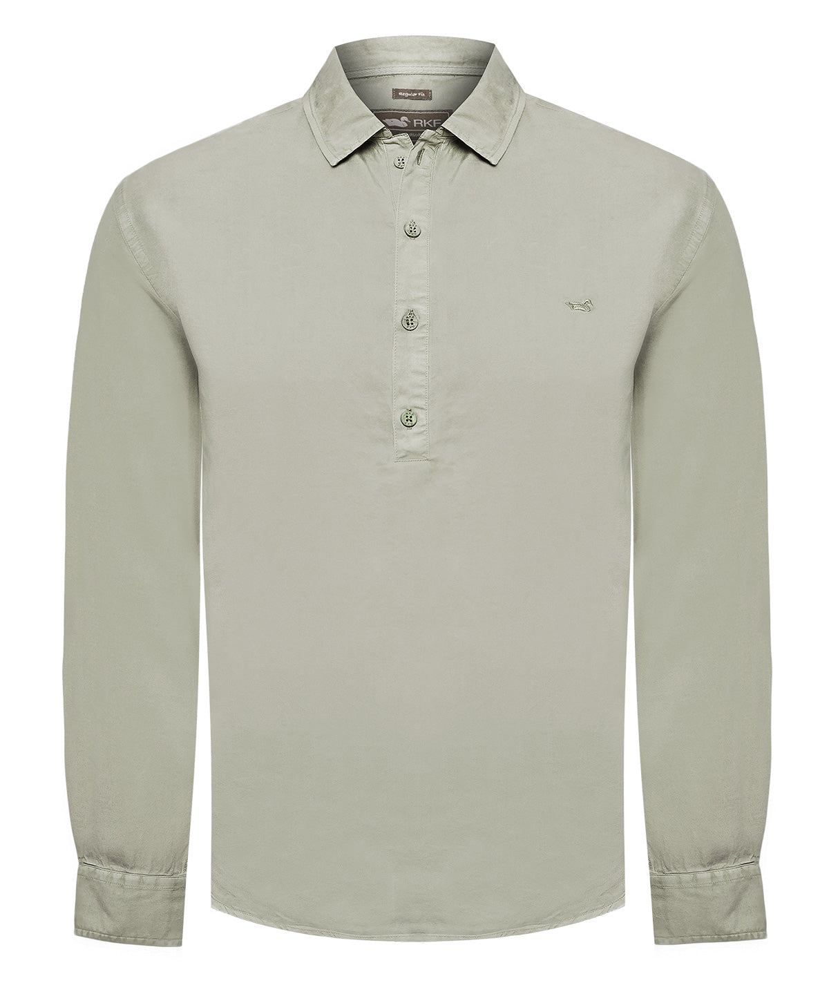 Camisa M/L H Tencel Half But Gris Hombre 1