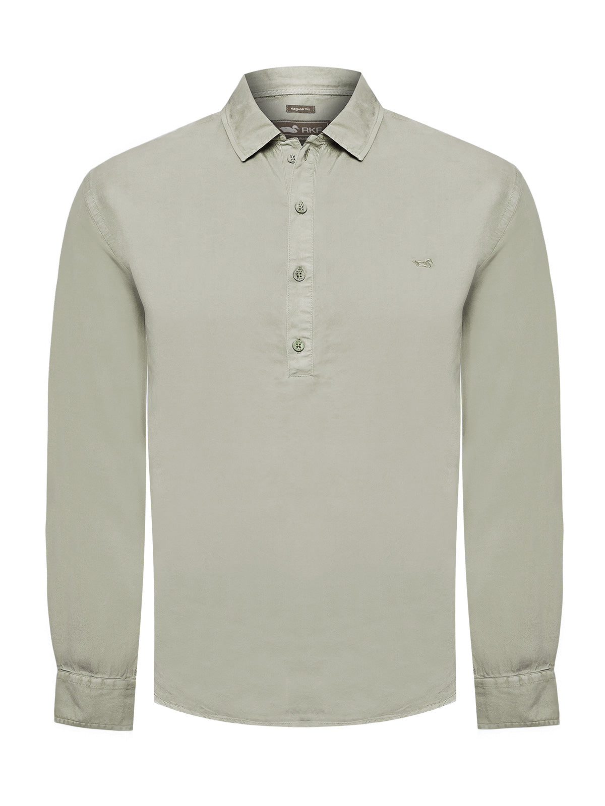 Camisa M/L H Tencel Half But Gris Hombre 1