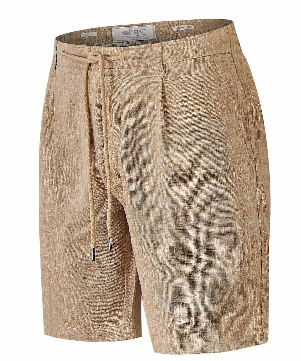 Bermuda Clásica H Linen Melange Pecan Hombre 1