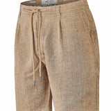 Bermuda Clásica H Linen Melange Pecan Hombre 1