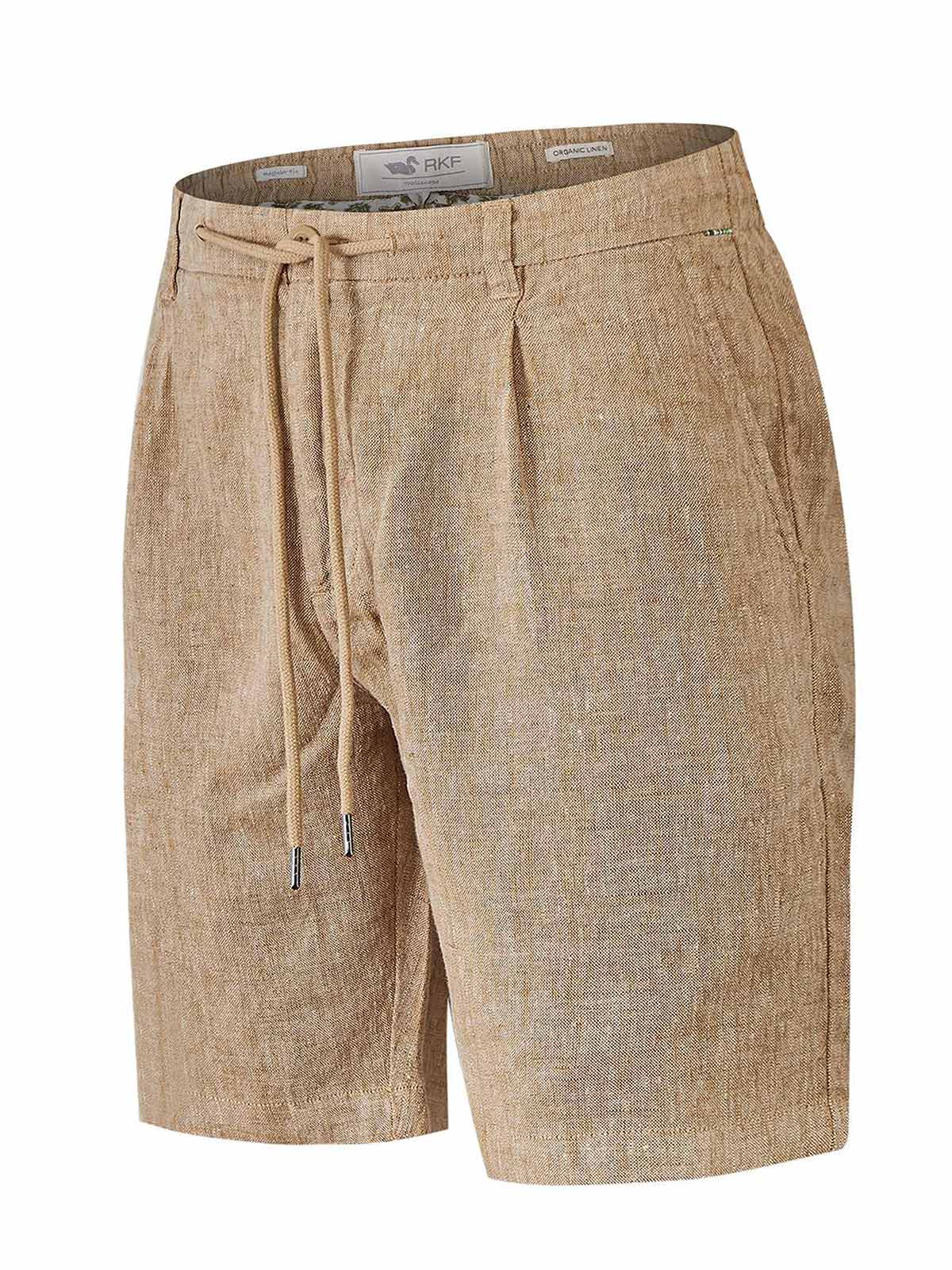 Bermuda Clásica H Linen Melange Pecan Hombre 1