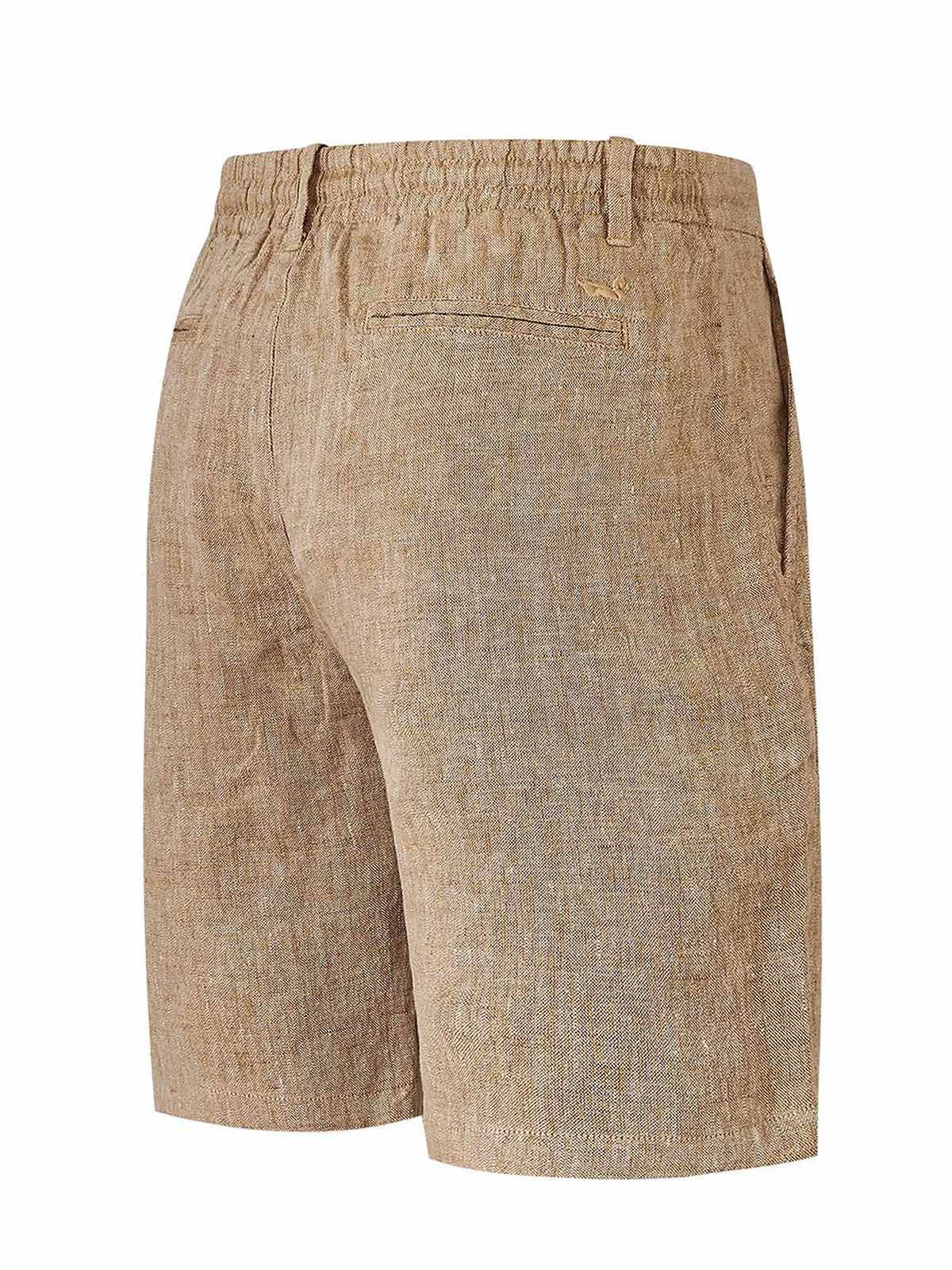 Bermuda Clásica H Linen Melange Pecan Hombre 2