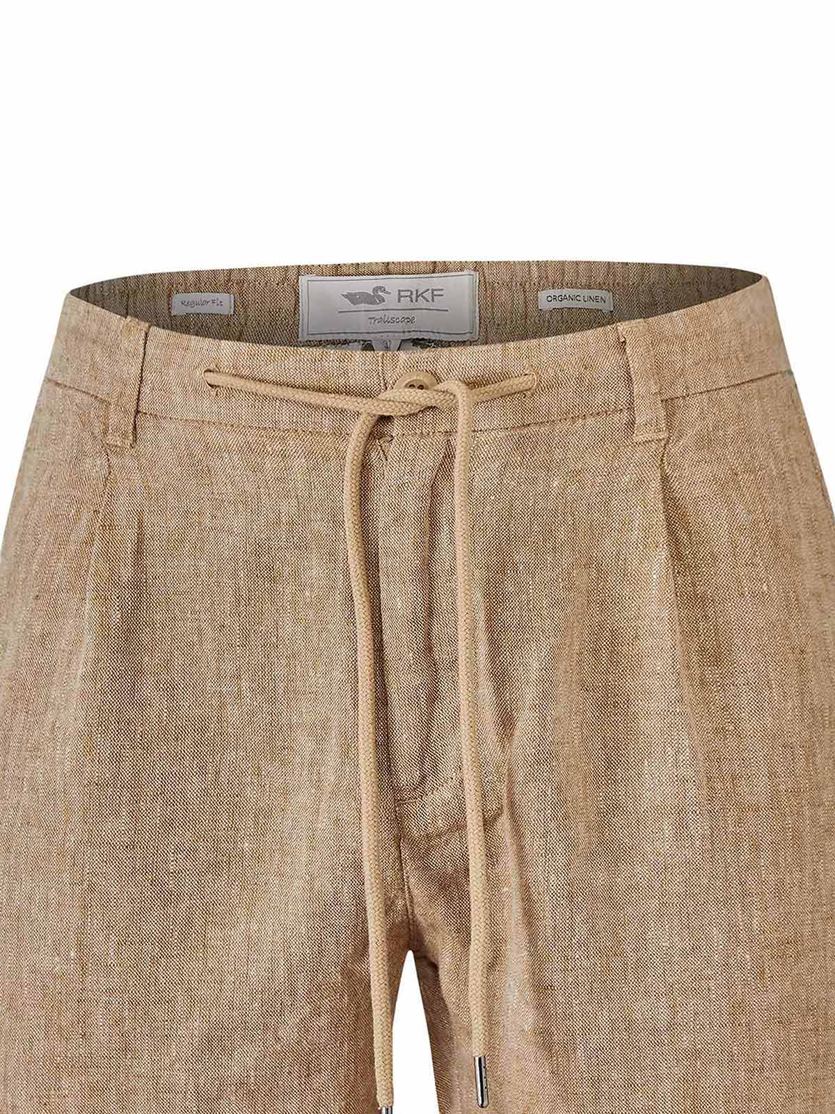 Bermuda Clásica H Linen Melange Pecan Hombre 3