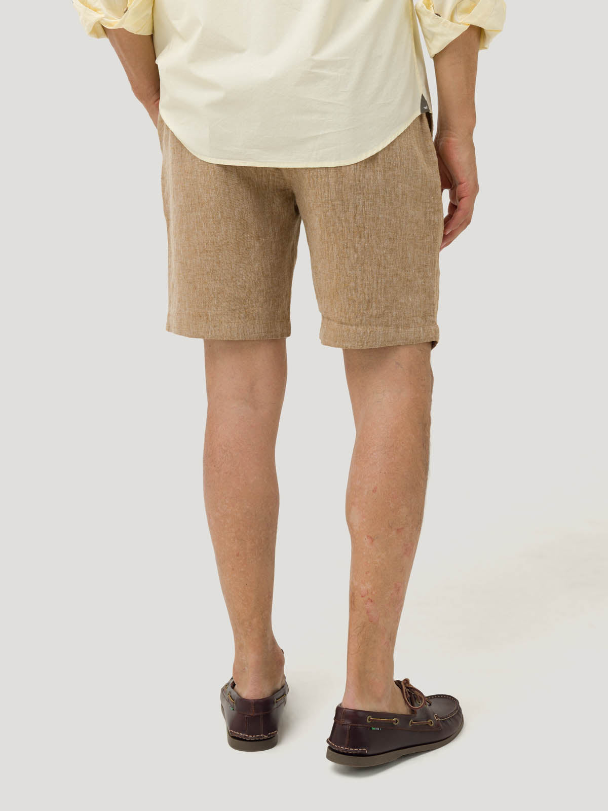 Bermuda Clásica H Linen Melange Pecan Hombre 5