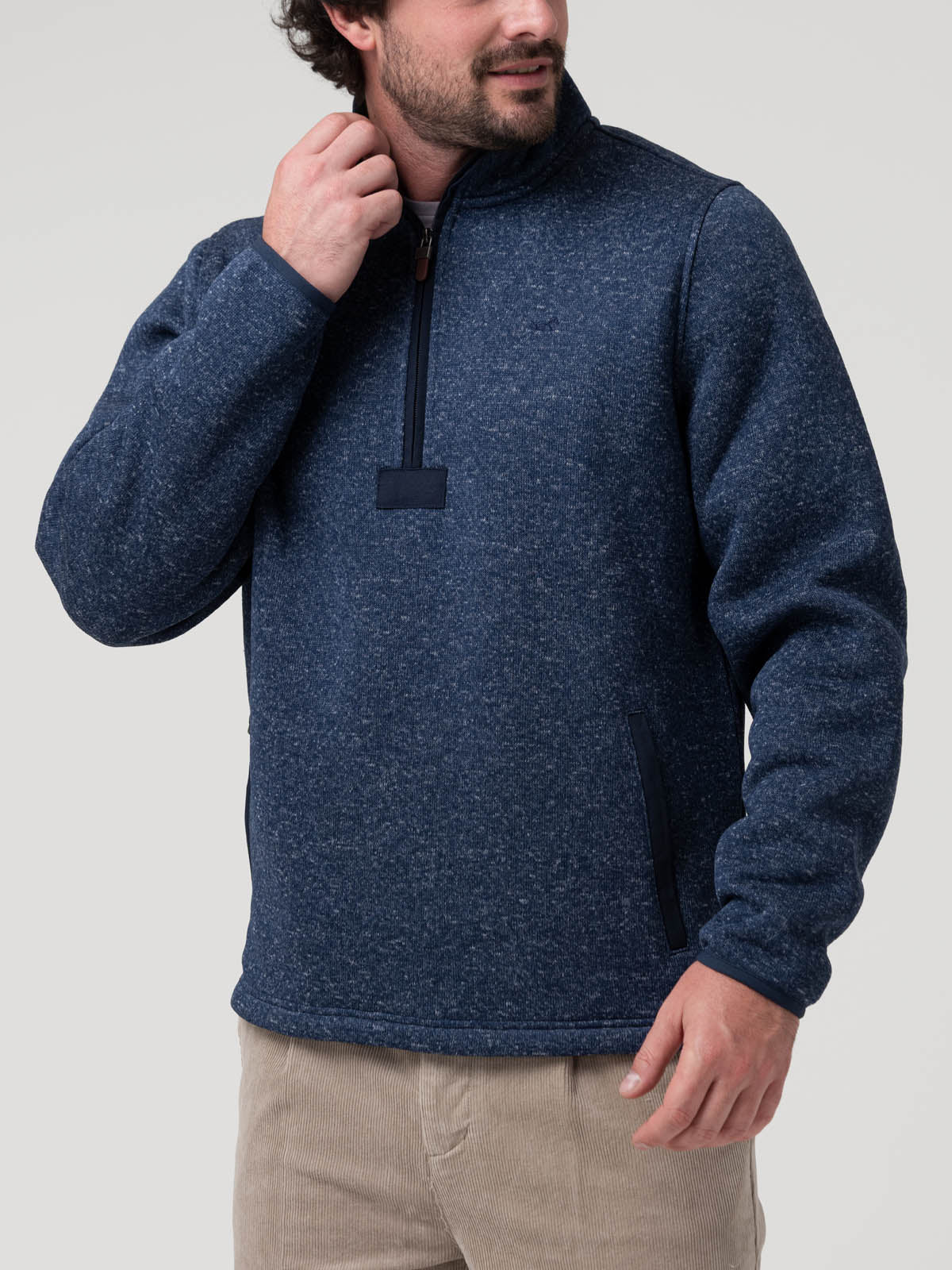 Saco Fleece H/Z H Arizhalf Azul Hombre 4