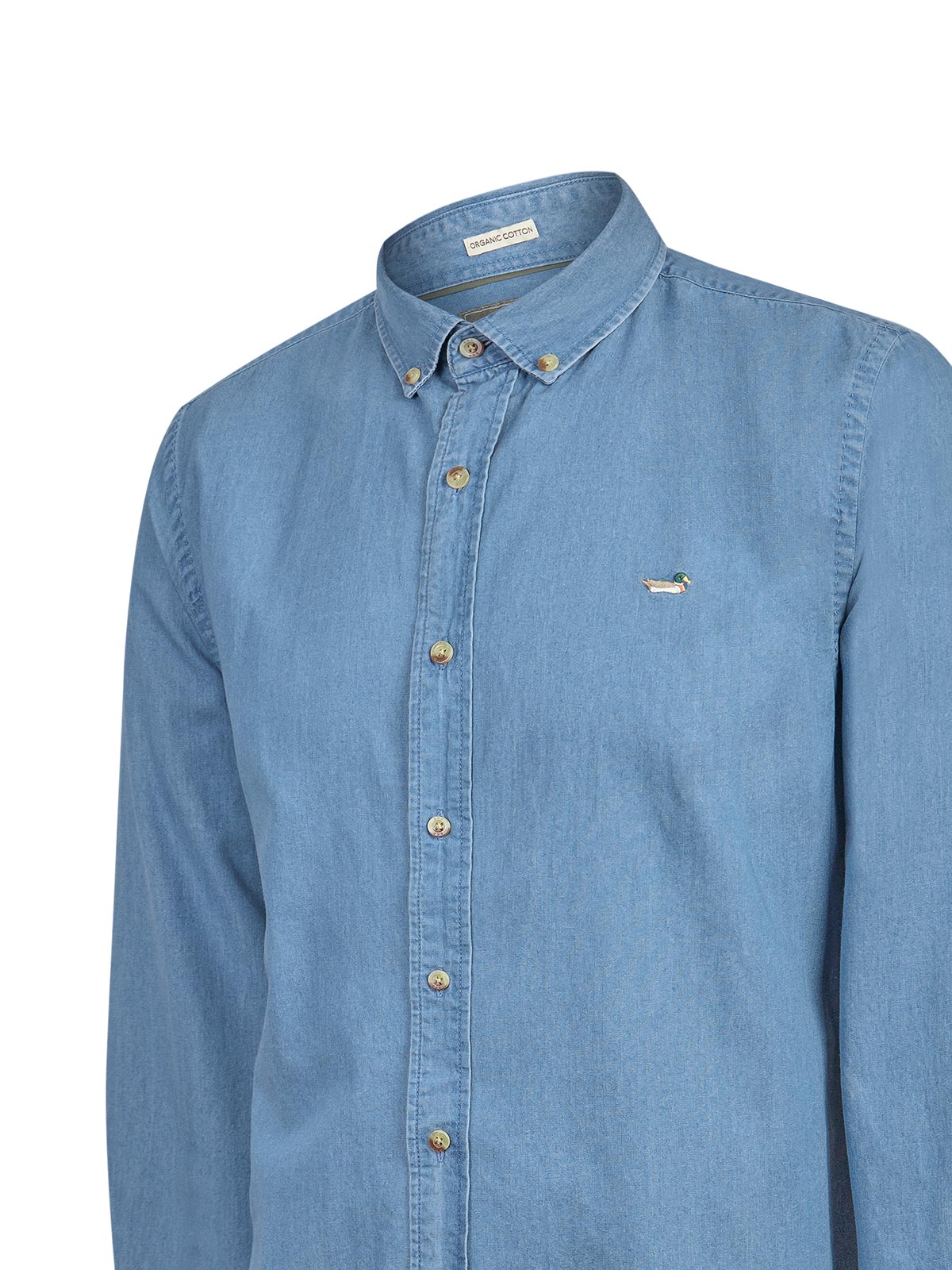 Camisa M/L H Chambray Dark Denim Hombre 3