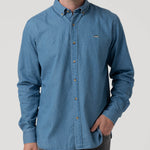 Camisa M/L H Chambray Dark Denim Hombre 4