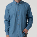 Camisa M/L H Chambray Dark Denim Hombre 4
