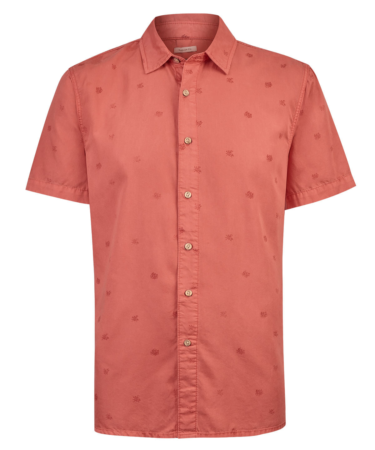 Camisa M/C H Tencel Print Red Coral Hombre 1