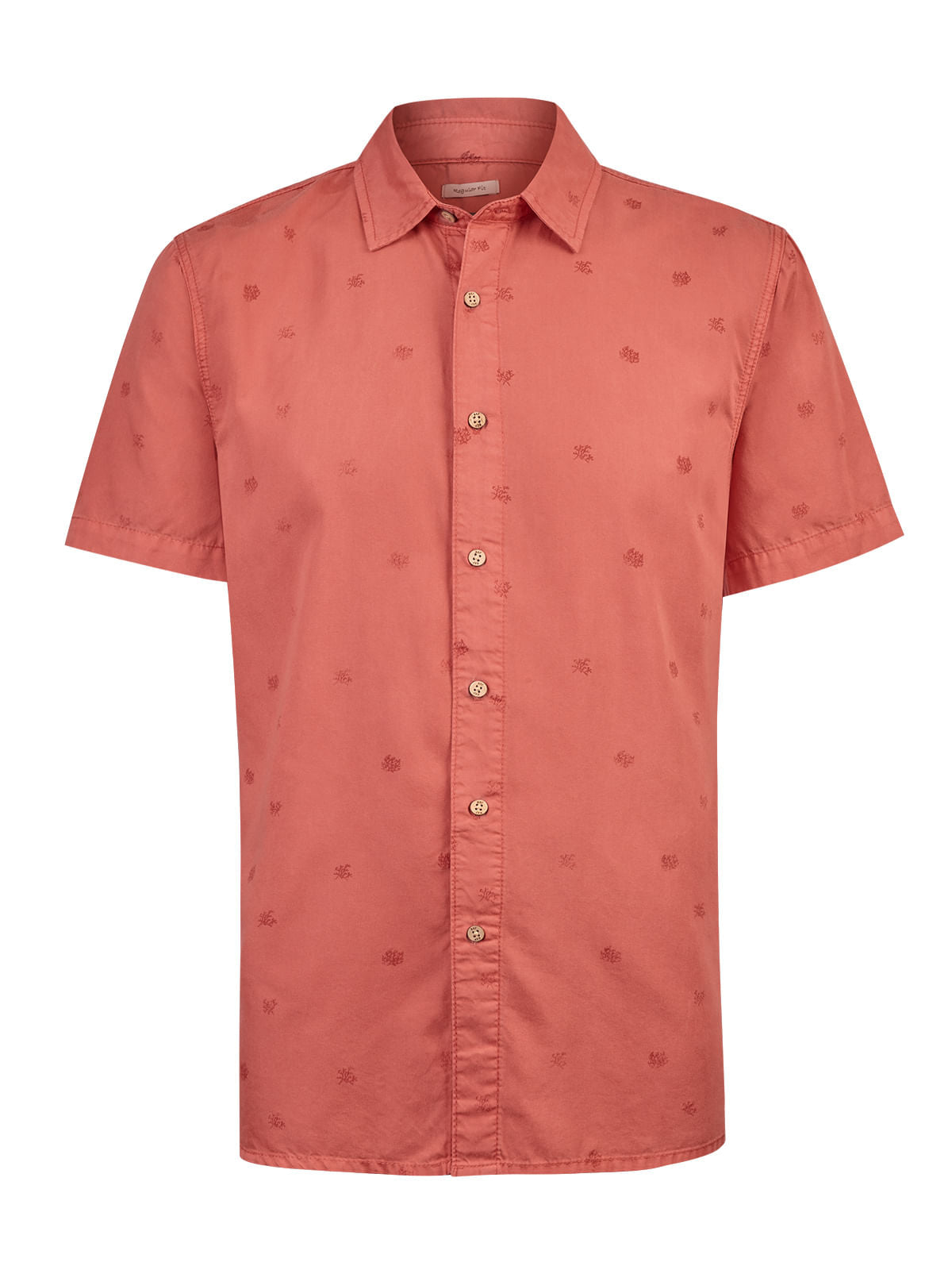 Camisa M/C H Tencel Print Red Coral Hombre 1