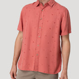 Camisa M/C H Tencel Print Red Coral Hombre 4
