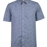 Camisa M/C H Tencel Print Blue Fish Hombre 1