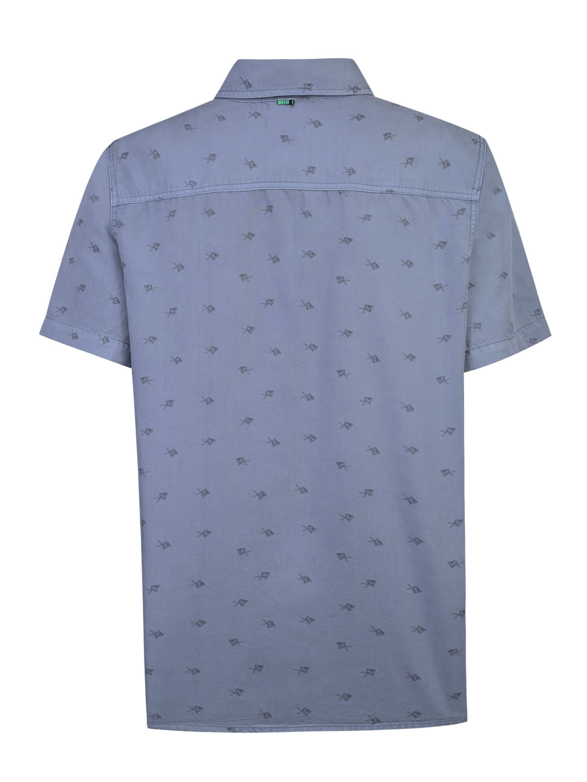 Camisa M/C H Tencel Print Blue Fish Hombre 2