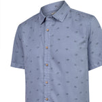 Camisa M/C H Tencel Print Blue Fish Hombre 3