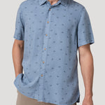 Camisa M/C H Tencel Print Blue Fish Hombre 4