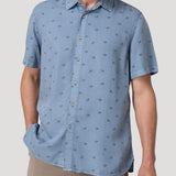 Camisa M/C H Tencel Print Blue Fish Hombre 4