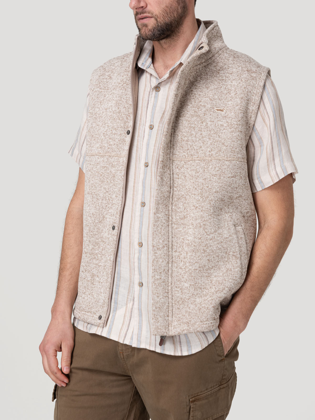Chaleco Fleece H York Dusty Taupe Hombre 4