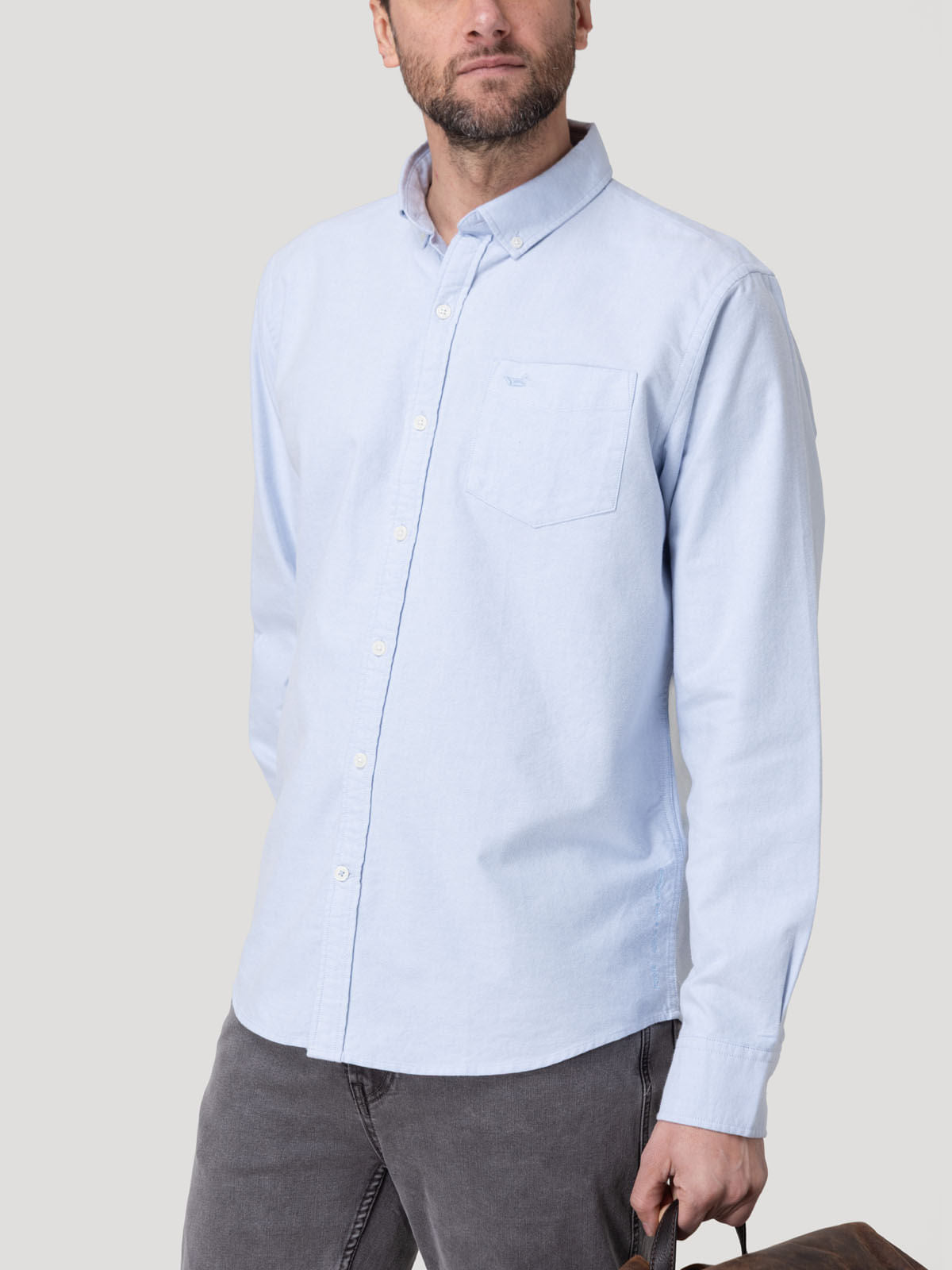 Camisa M/L H Oxford Sky Hombre 4