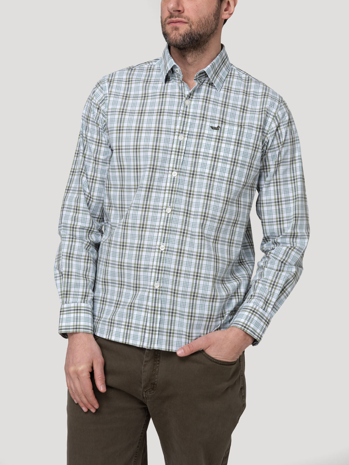 Camisa M/L H Lighter Square Canal Hombre 4