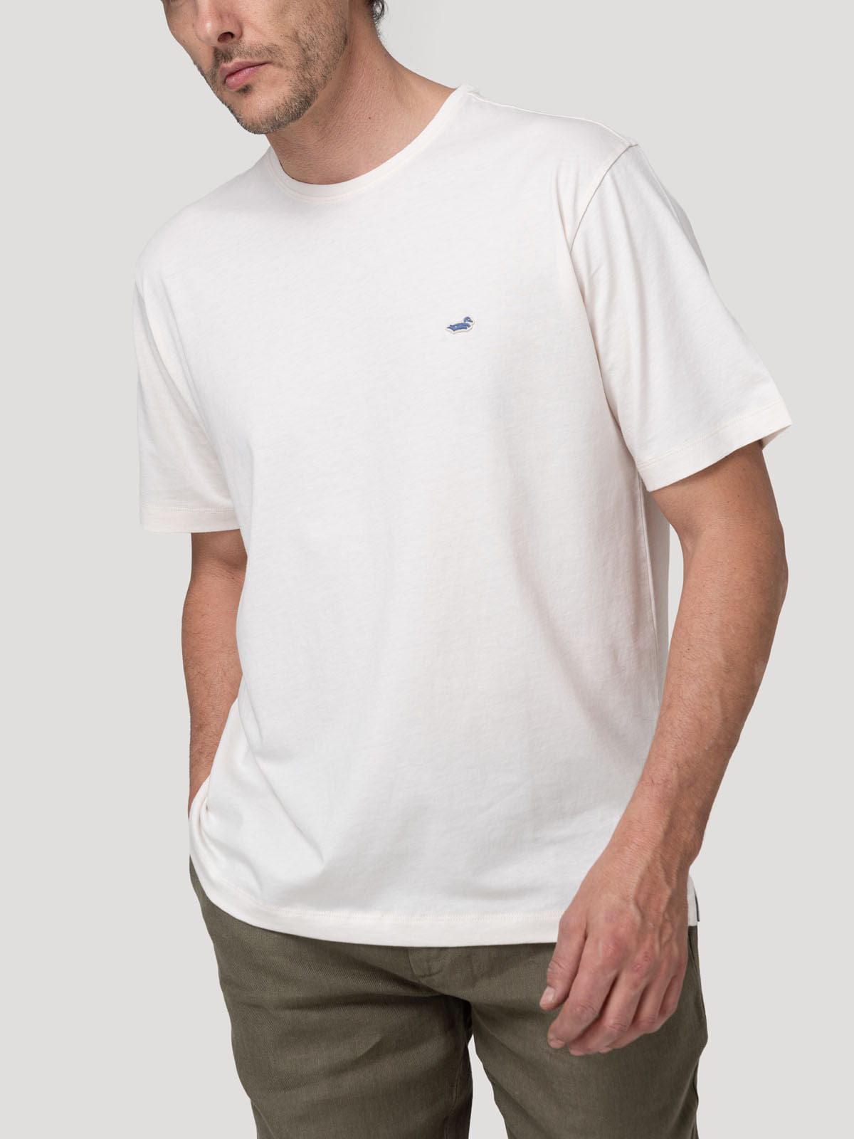Camiseta M/C H Basic White Hombre 4