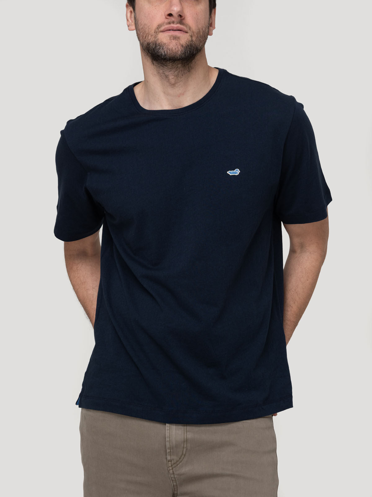 Camiseta M/C H Basic Dark Navy Hombre 4