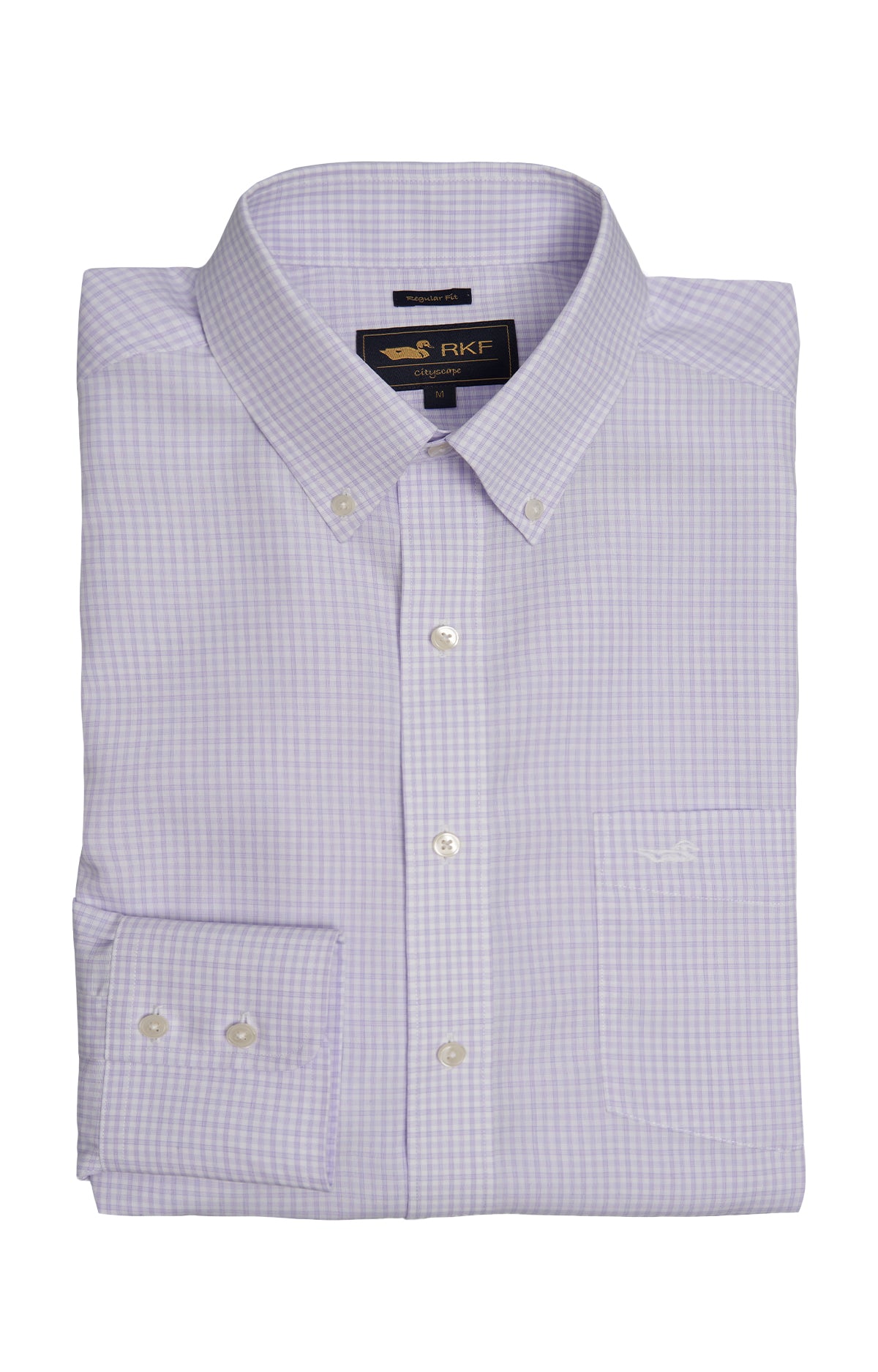 Camisa M/L H 'Wrinkle Free' Bisquare Lavendula Hombre 1