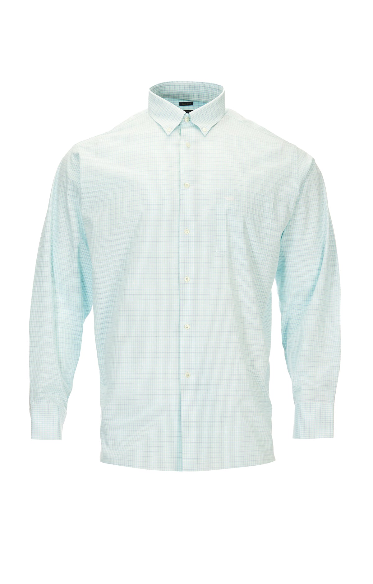 Camisa M/L WF H 'Travel' Minisquare Aqua Hombre 2