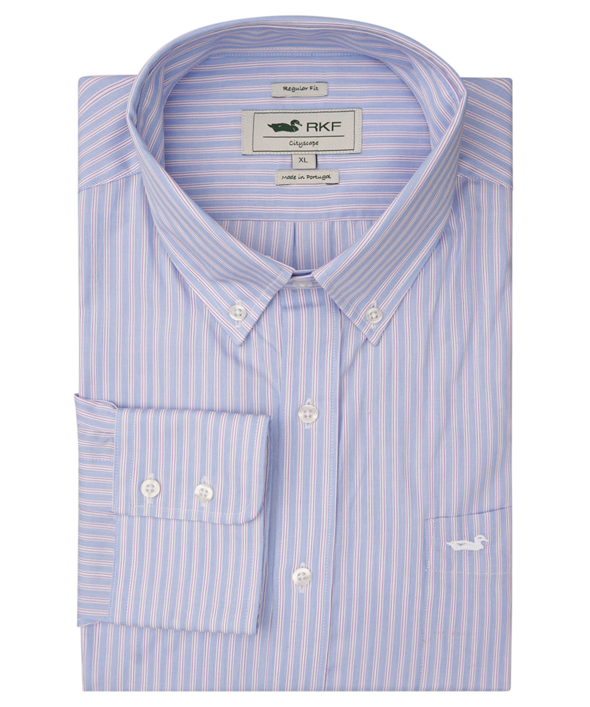 Camisa M/L H Easy Iron Stripe Blue Purple Hombre 1