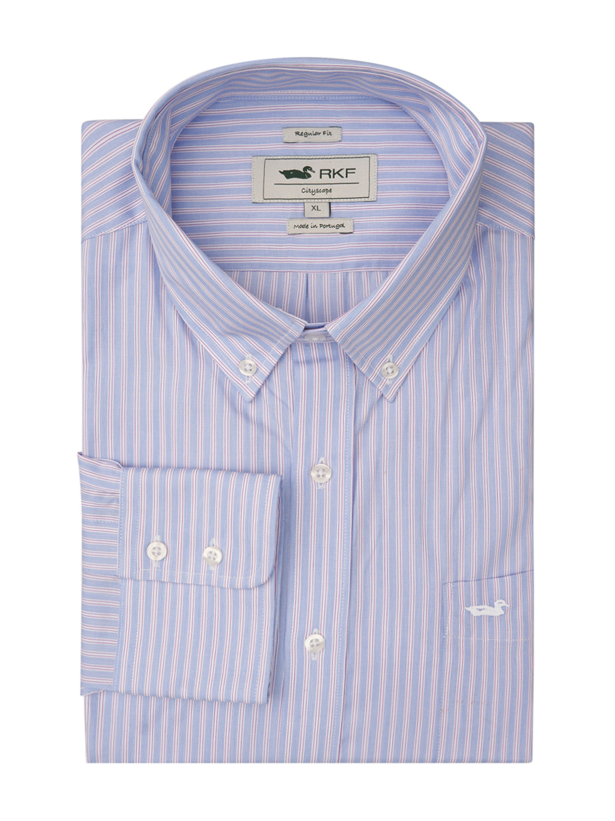 Camisa M/L H Easy Iron Stripe Blue Purple Hombre 1