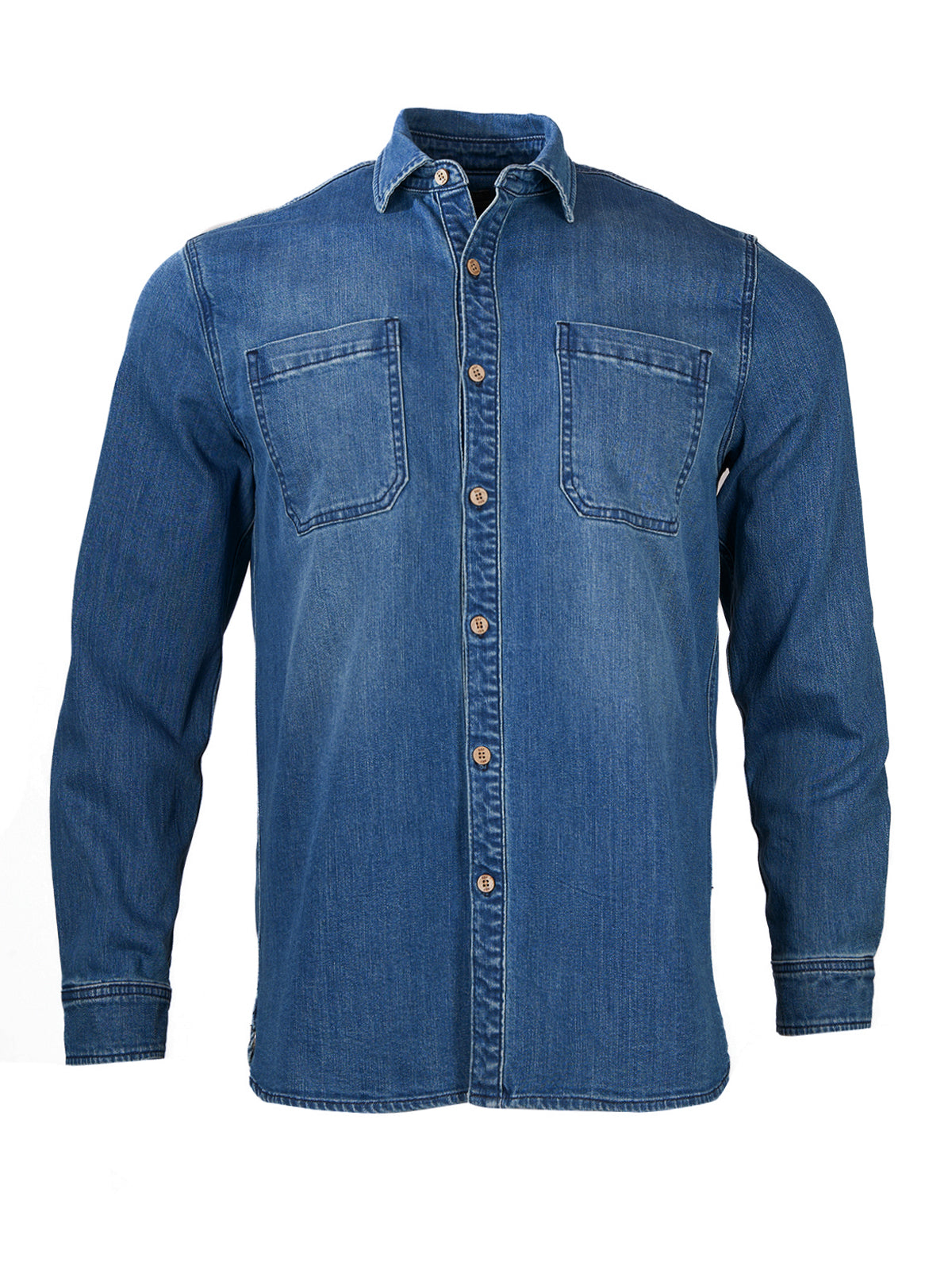 Camisa M/L H Denim Dark Blue Hombre 1