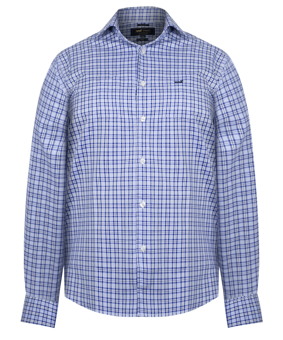 Camisa M/L H Wool Square Light Blue Hombre 1