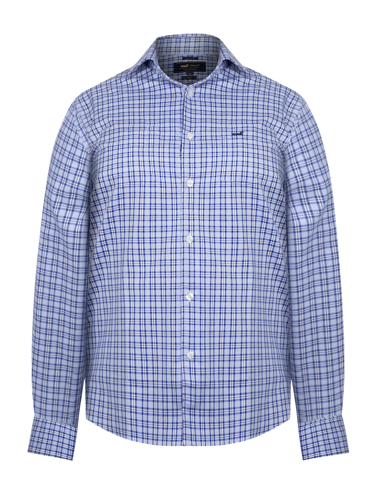 Camisa M/L H Wool Square Light Blue Hombre 1