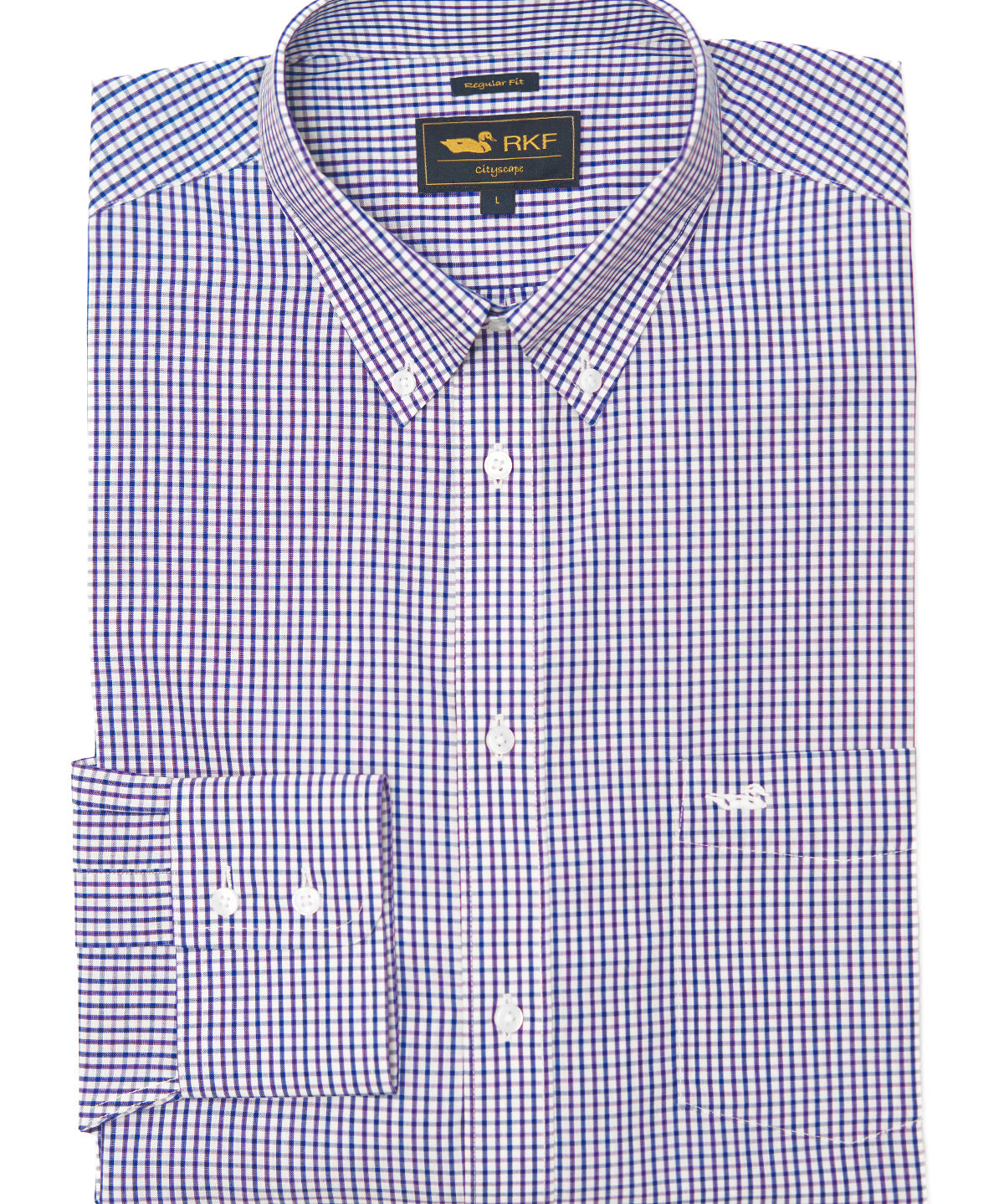 Camisa M/L H 'Wrinkle Free' Square Purple Hombre 1