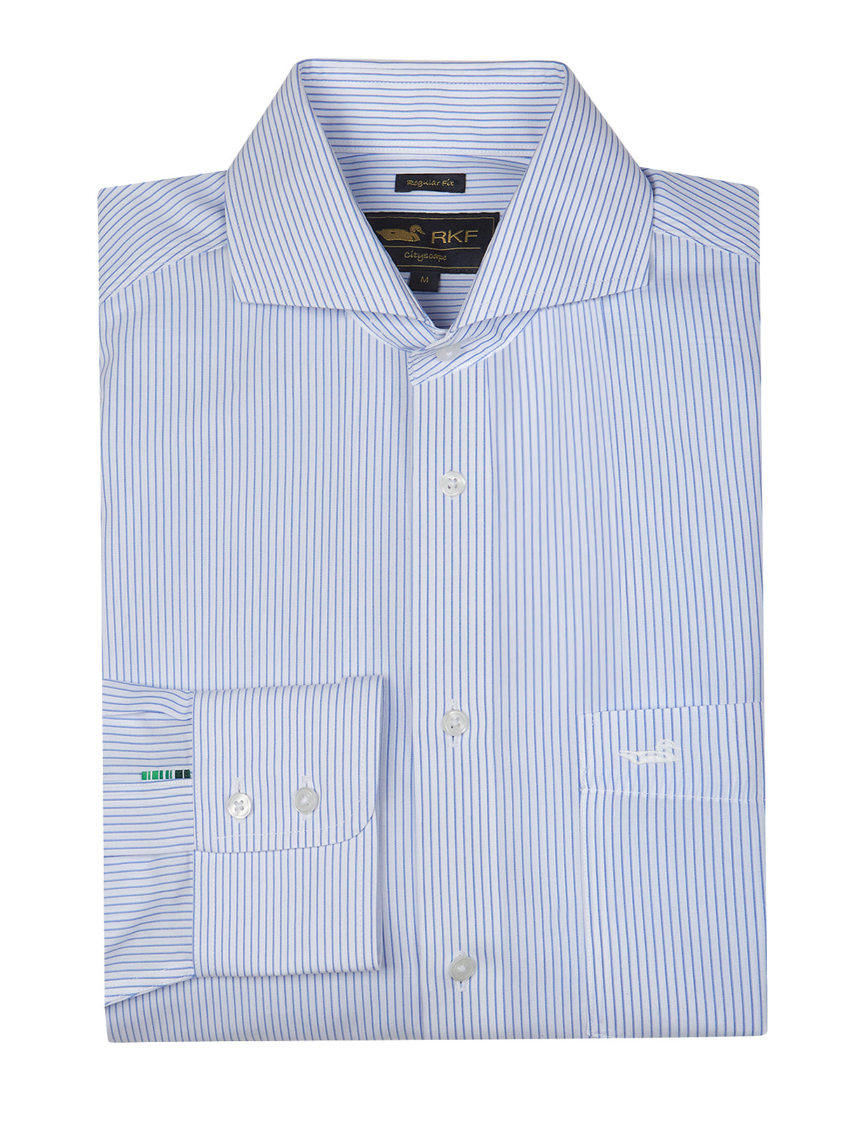 Camisa M/L H 'Wrinkle Free' Stripe Light Blue Azul Hombre 1