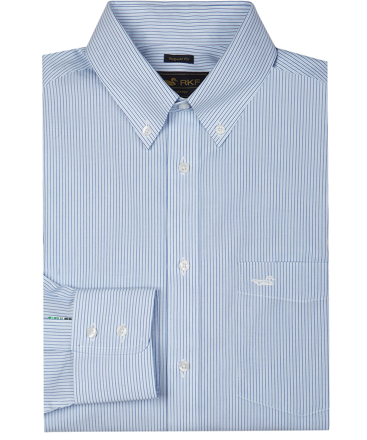 Camisa M/L H 'Wrinkle Free' Stripe Blue Hombre 1