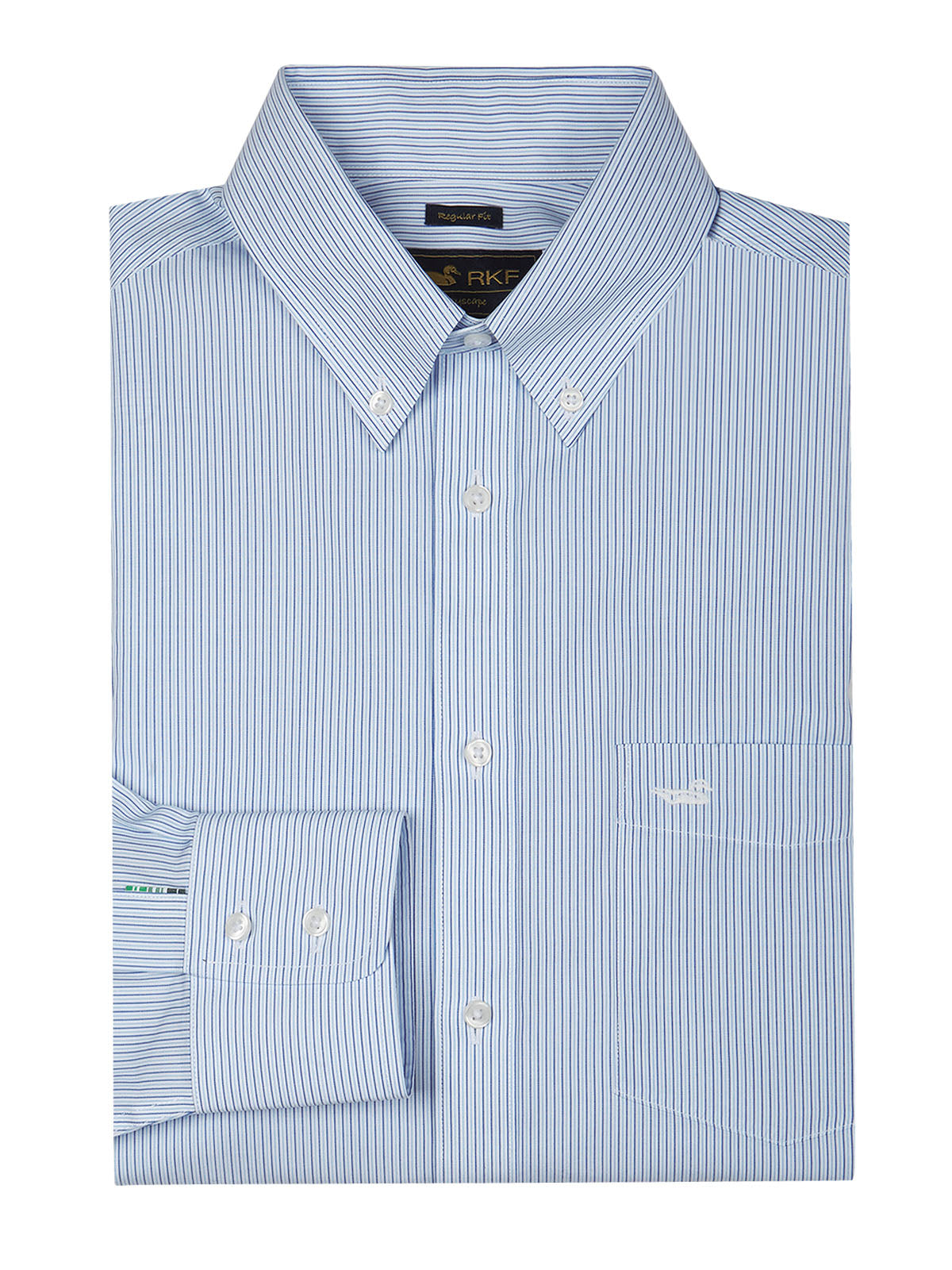 Camisa M/L H 'Wrinkle Free' Stripe Blue Hombre 1