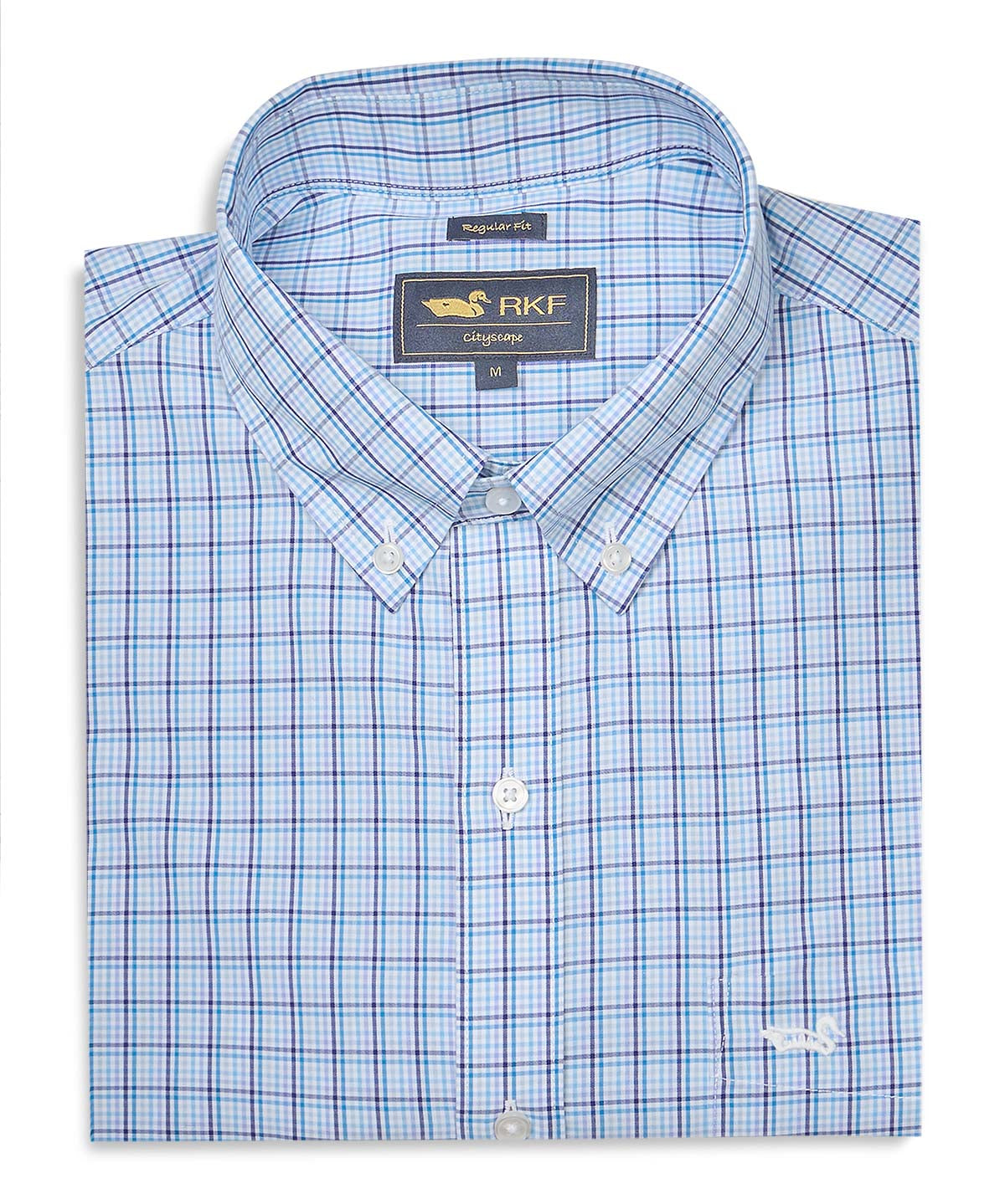Camisa M/L H 'Wrinkle Free' Square Multi Blue Hombre 1