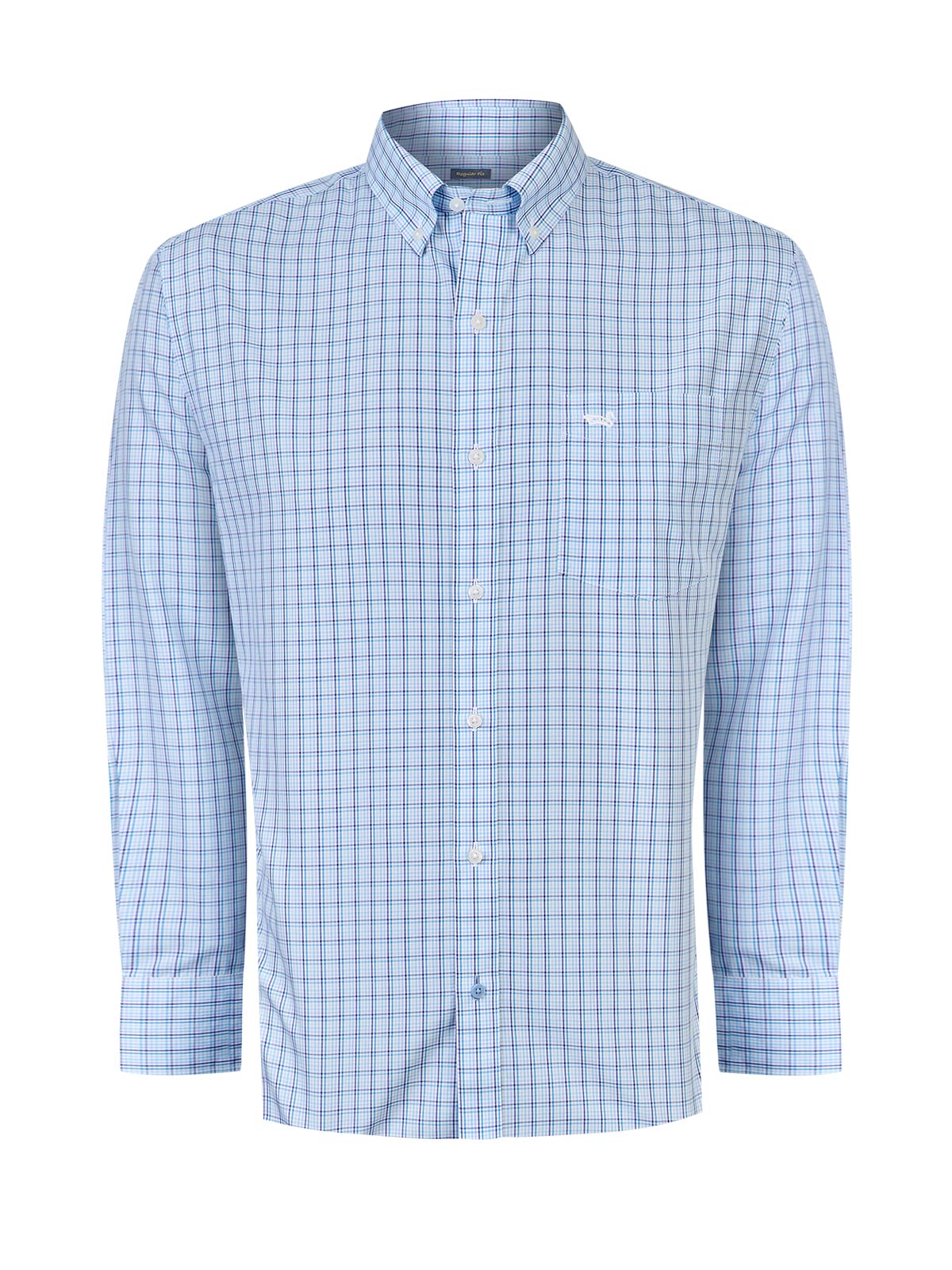 Camisa M/L H 'Wrinkle Free' Square Multi Blue Hombre 2