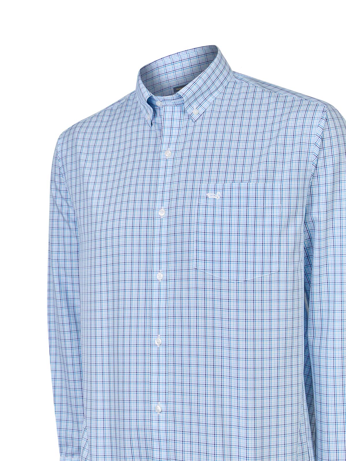 Camisa M/L H 'Wrinkle Free' Square Multi Blue Hombre 4