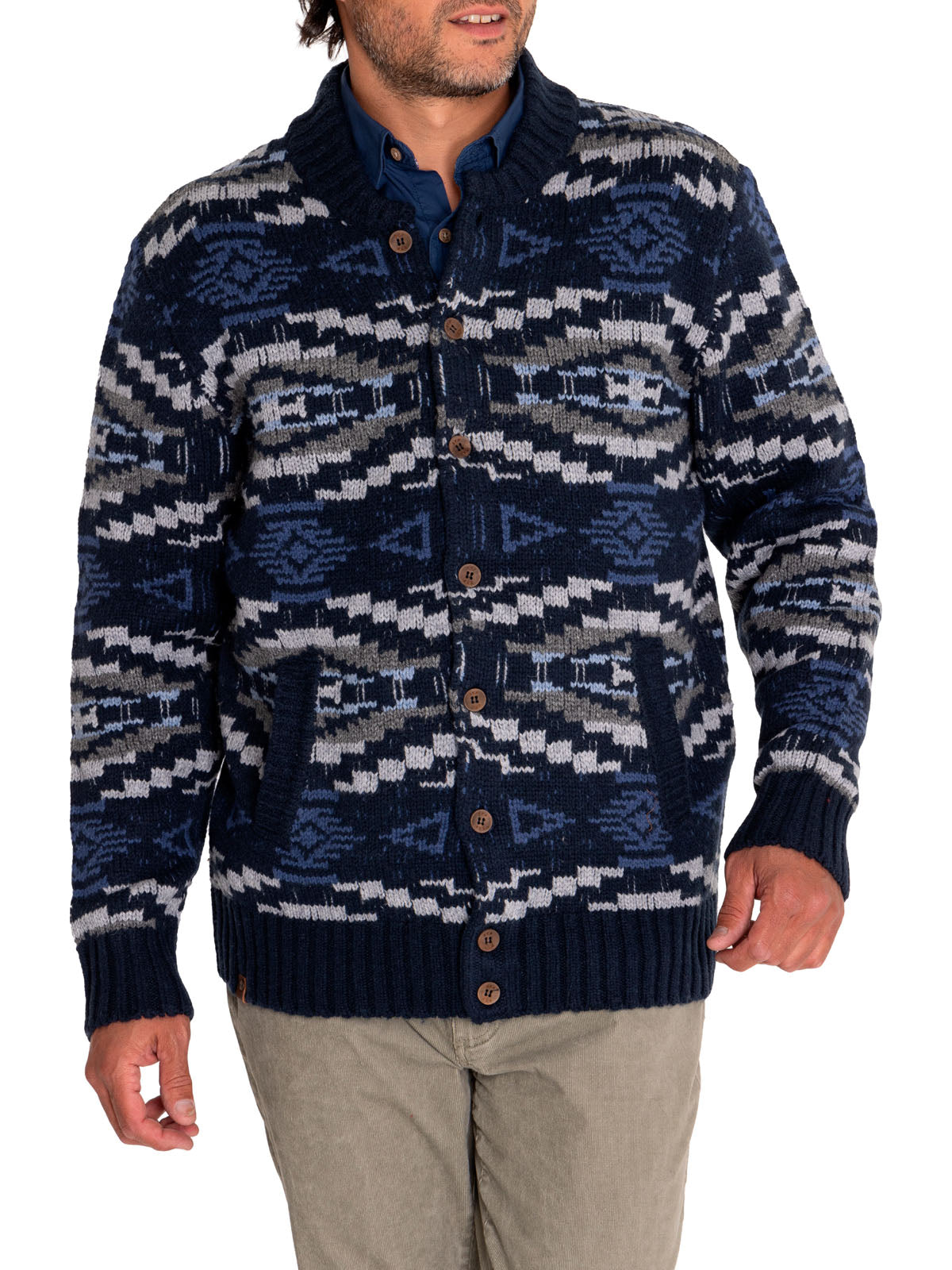 Cardigan H Edimburgo Mix Azul Hombre 4