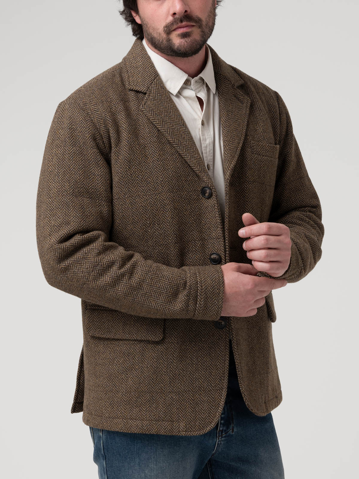 Blazer Acolchado H Lewis Spike Café Hombre 4
